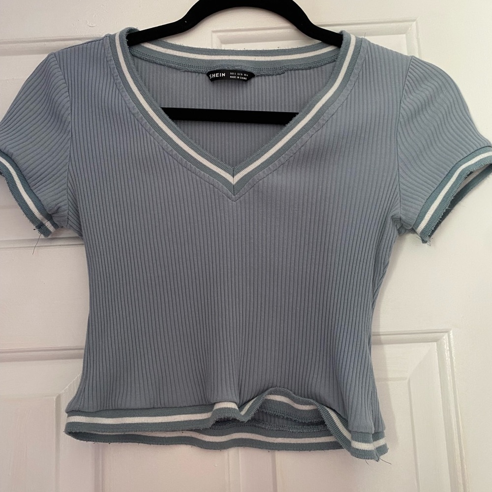 Blue crop top
